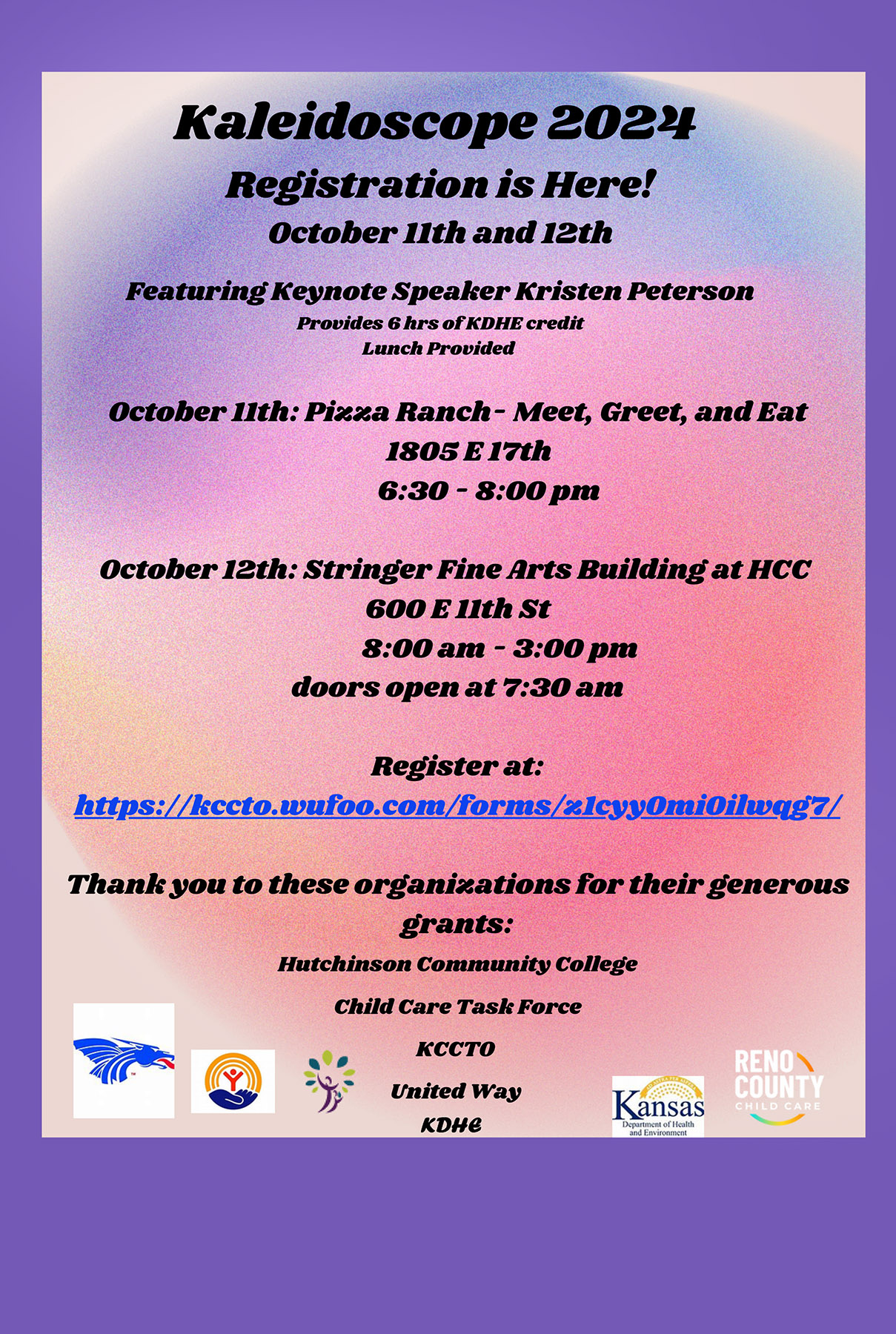 Kaleidoscope Childcare Conference coming to Reno County October 11 and 12 - News Image